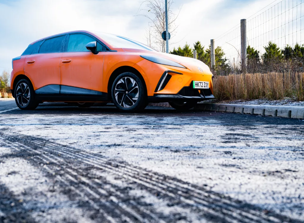 Electric car in the cold