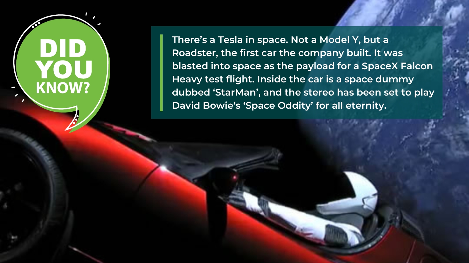 Tesla Roadster in space